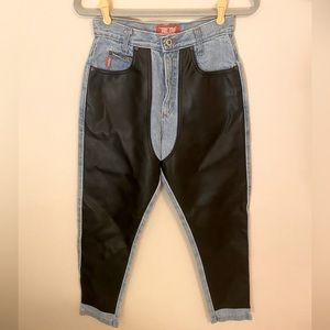 Vintage JouJou leather front jeans